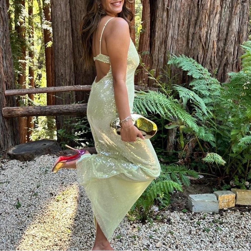 Oh Polly Gold Sequin Maxi Slip Dress - Picture 5 of 5